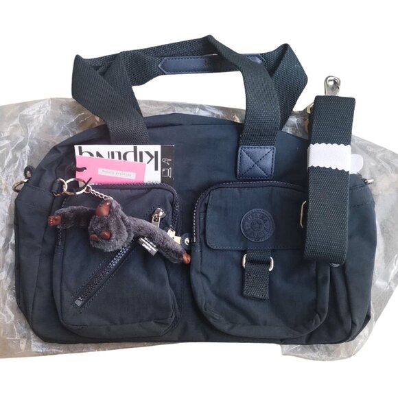 brand new Kipling vintage crossbody Defea Medium Handbag deep blue navy - Picture 1 of 9